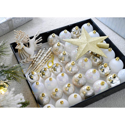 50 Piece Shatterproof Christmas Tree Ornament Set