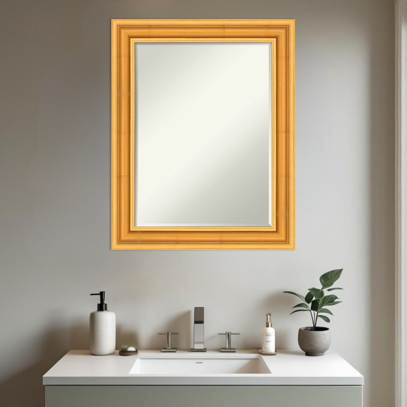 Miroir mural de salle de bain Sierra, Doré