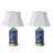 24" Ceramic Dimmable Table Lamp Set with USB Ports & Type C