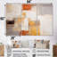 Serenity déconstruit cubiste orange - ensemble d'art mural abstrait-31924671-31924657