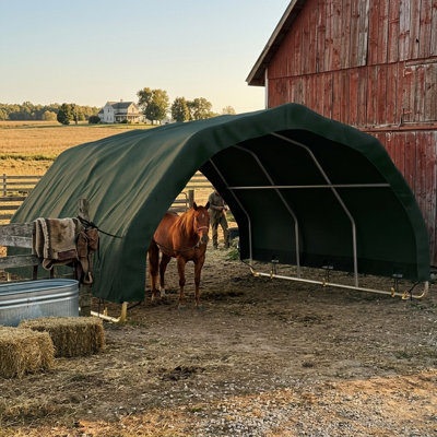 12 ft. W x 12 ft. D Livestock Shelter Canopy with Steel Frame