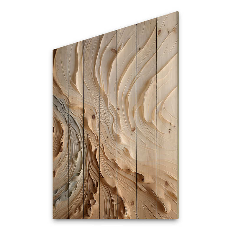 Hortense - Décoration murale en bois de pin naturel, H 44 po x l 34 po
