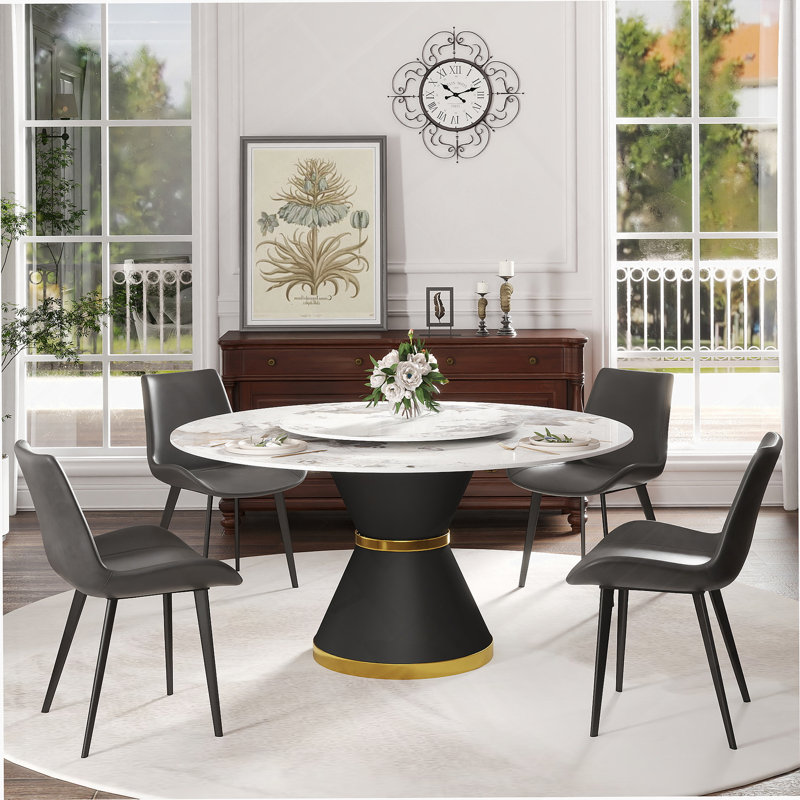 Ensemble de table de salle à manger 9 pièces, table de salle à manger avec base en acier au carbone, 8 chaises d'appoint