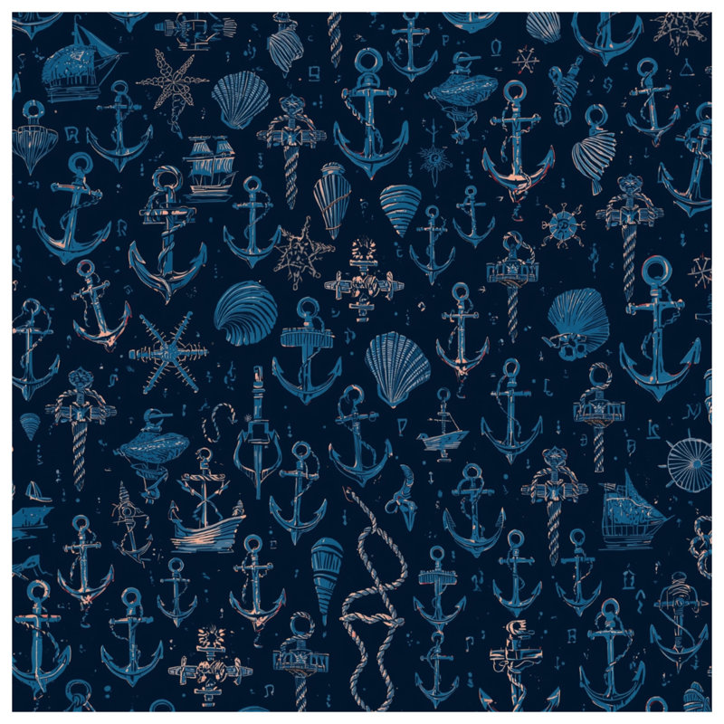 Rideaux de douche Nautical Anchor Seashells, L 70 po x H 72 po