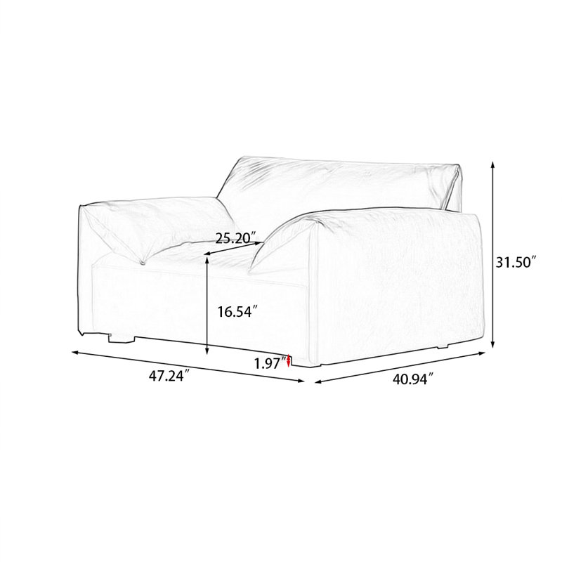 Coussin modulaire 47,24 po gris foncé 100% polyester