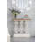 Classic Vintage White Wash Console Table,Entryway table,Sofa table with Brown Wood Top