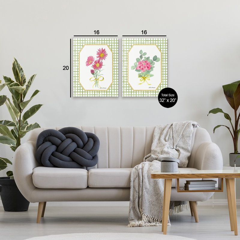 Ensemble de toiles 2 pièces Cottage Botanical Story, design par Lee Ann Sanders, H 20 po x l 16 po