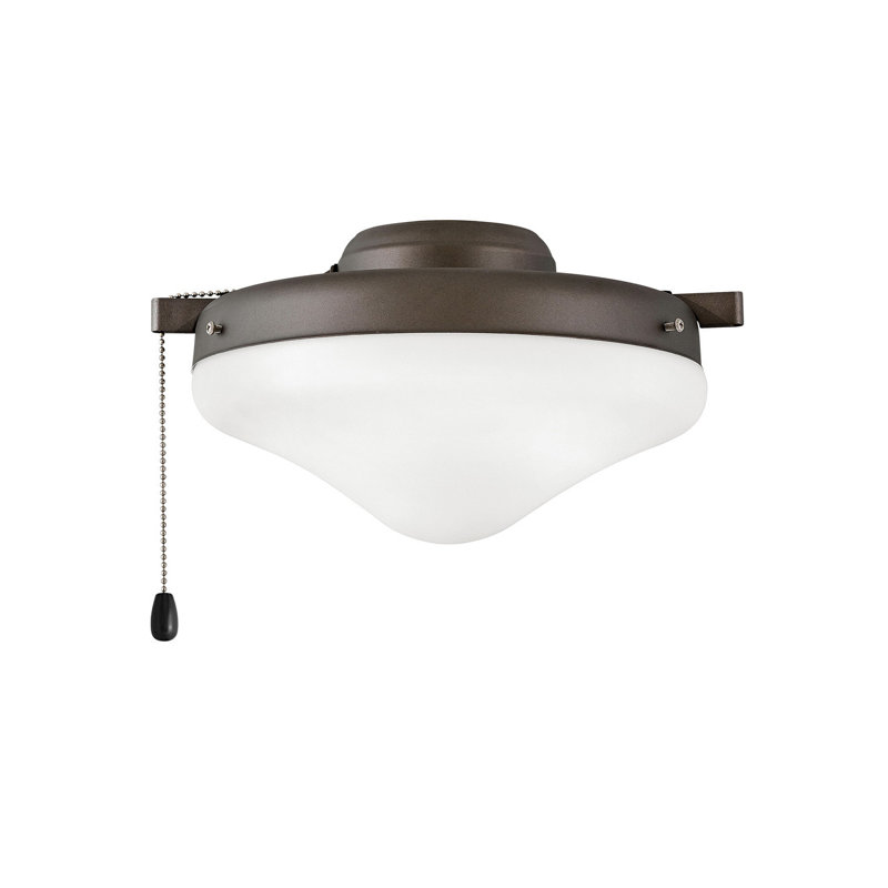 Ensemble d'éclairage de ventilateur de plafond en verre, Bronze mat métallique