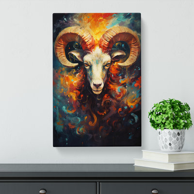 Aries Zodiac Expressionism No.2 - Wrapped Canvas