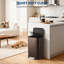 Poubelle de cuisine marron 12 L, en acier inoxydable avec couvercle-137763643-137791162