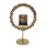 Porte-bougie Jenyl, cadre rond élégant, verre gris-cuivre, 18 po