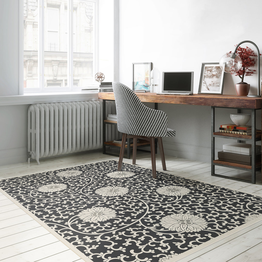 Hawarden Vinyl Floral Indoor Rug Red Barrel Studio® Rug 