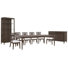 Table de salle à manger à pieds avec 8 chaises à dossier en bois