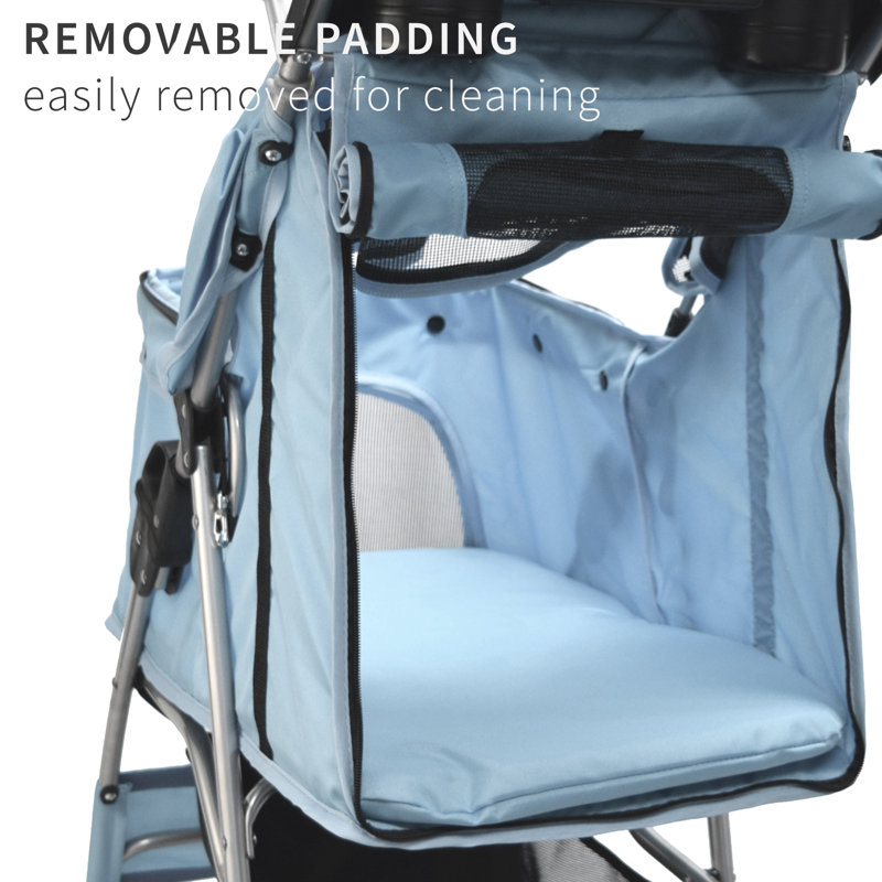 Poussette standard pliante, Bleu