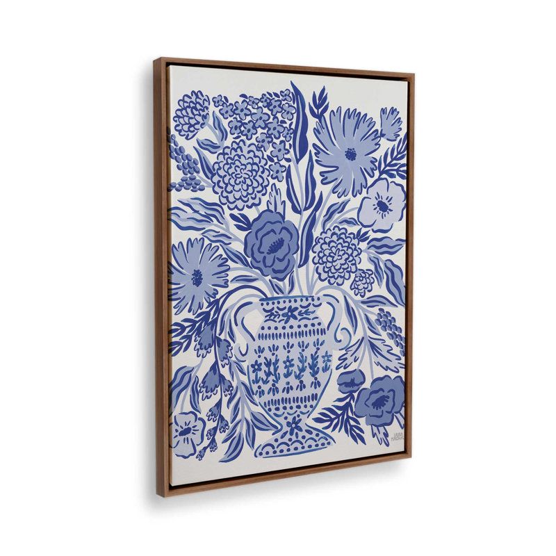 «Blue Reverie III» par Laura Marshall, reproduction d'art, H 40 po x l 30 po, Cadre flottant, Brun