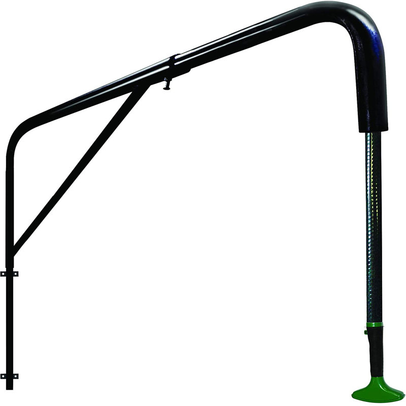6.5 in. H Solar Powered Temperature Controlled Portable Steel Wall Mounted Outdoor Shower with Detachable Shower Head and Footwash Spout and Duckboard