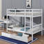 Lit superposé simple au-dessus de simple avec 2 tiroirs, lits superposés convertibles-740017490