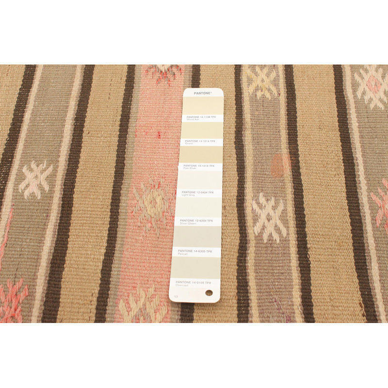 Tapis unique en laine noué à la main de style crème des années 1980 de 4 pi x 8 pi 11 po Cyria