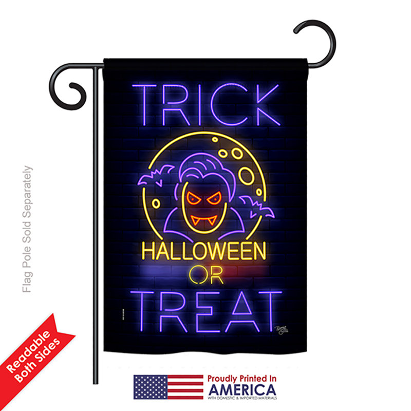 Dracula de chute de chute de polyester de 2 côtés 19 x 13 po halloween drapeau de jardin