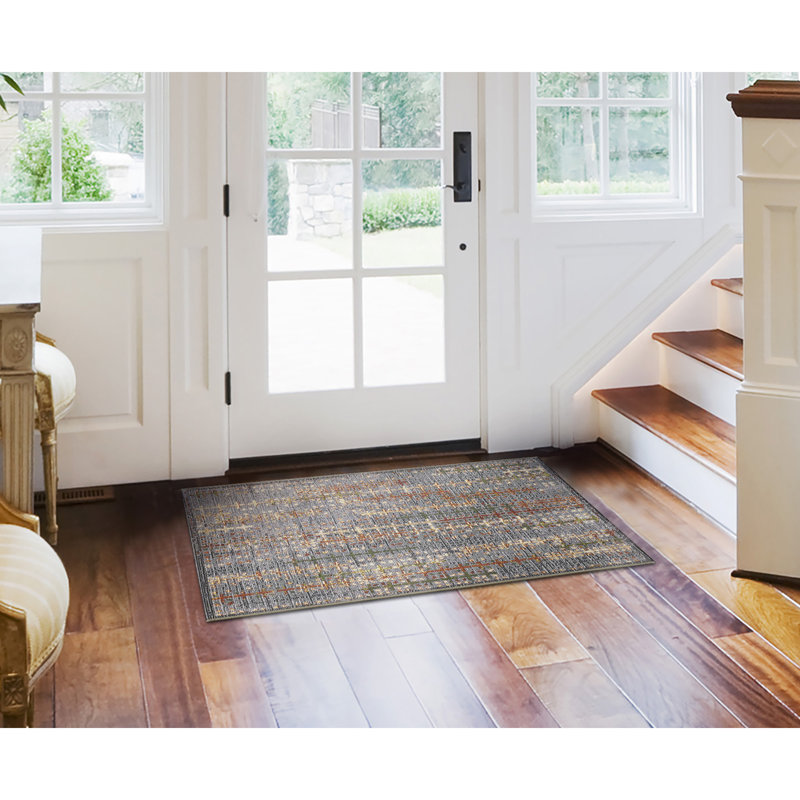 Tapis intérieur / extérieur Bismarck Sienna, Rectangle 2 pi x 2 pi 10 po, Noir
