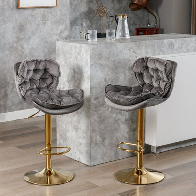 Swivel Upholstered Adjustable Height Counter Stool