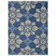 Tapis en laine touffetés à la main Callister - 5 pi x 8 pi, rectangulaires, de couleur bleue, de conception florale moderne, de tapis épais antidérapants faits à la main pour le salon, la chambre à coucher-1958284352