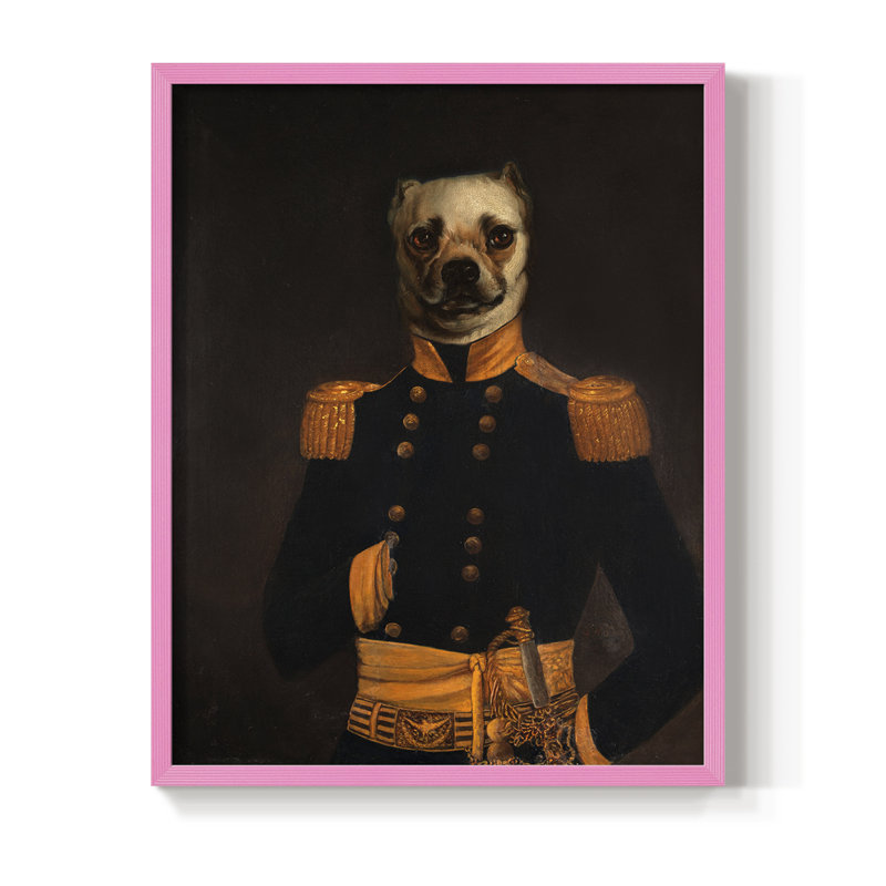 Major Major, reproduction encadrée - bois massif, H 15 po x l 12 po, Rose