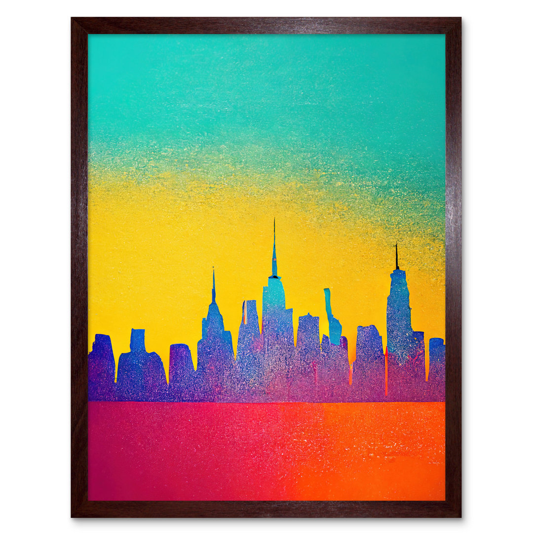 Bright Abstract New York Skyline Cityscape - Print