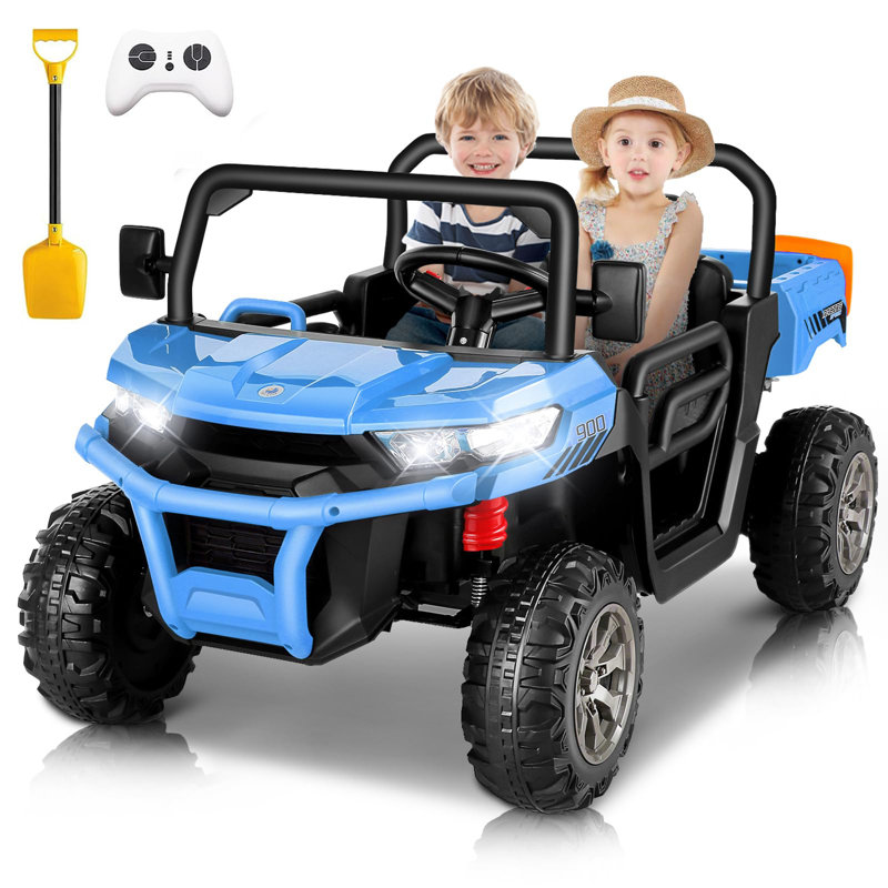 Blue 24V 6-Wheel Kids Ride-On Dump Truck with Remote Control
