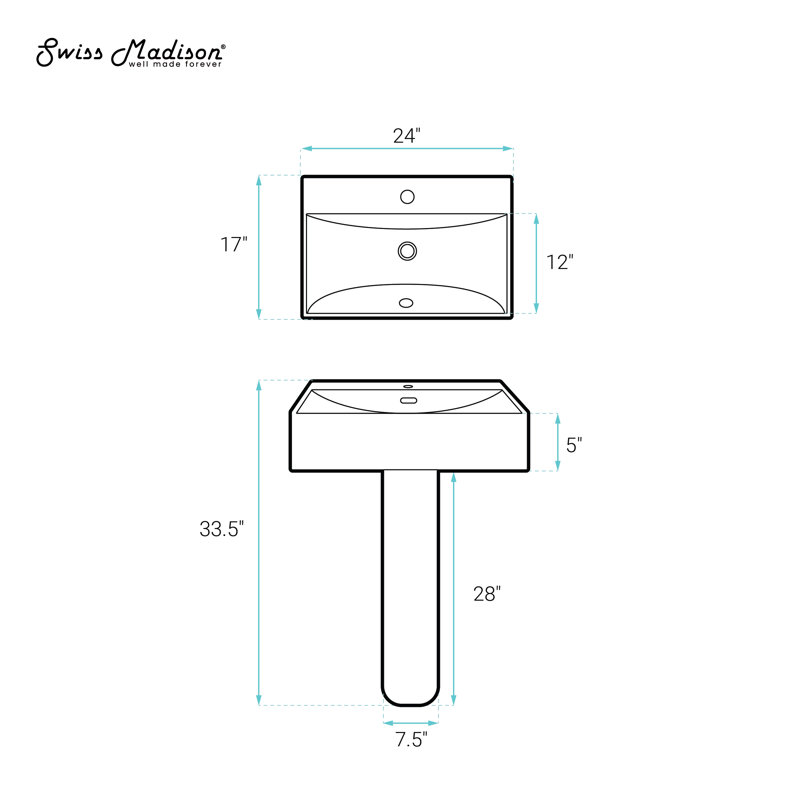 Lavabo sur pied Concorde