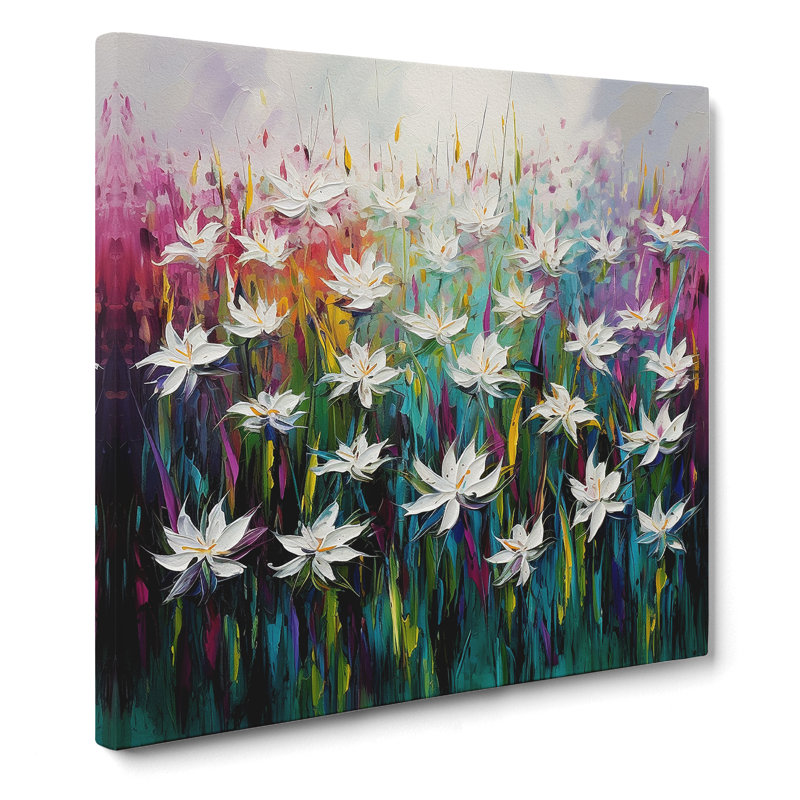Lily Flower Color Field Painting No.3 - Wrapped Canvas, 50cm H x 50cm W x 3cm D