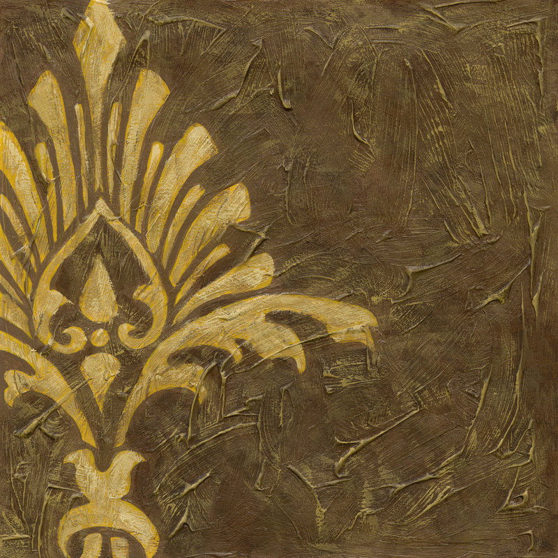 Gold Damask I - Wrapped Canvas Print, 30cm H x 30cm W