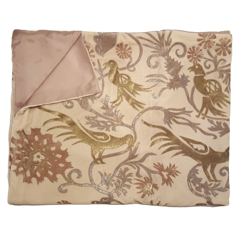 Chinese Flowers I Velvet Throw