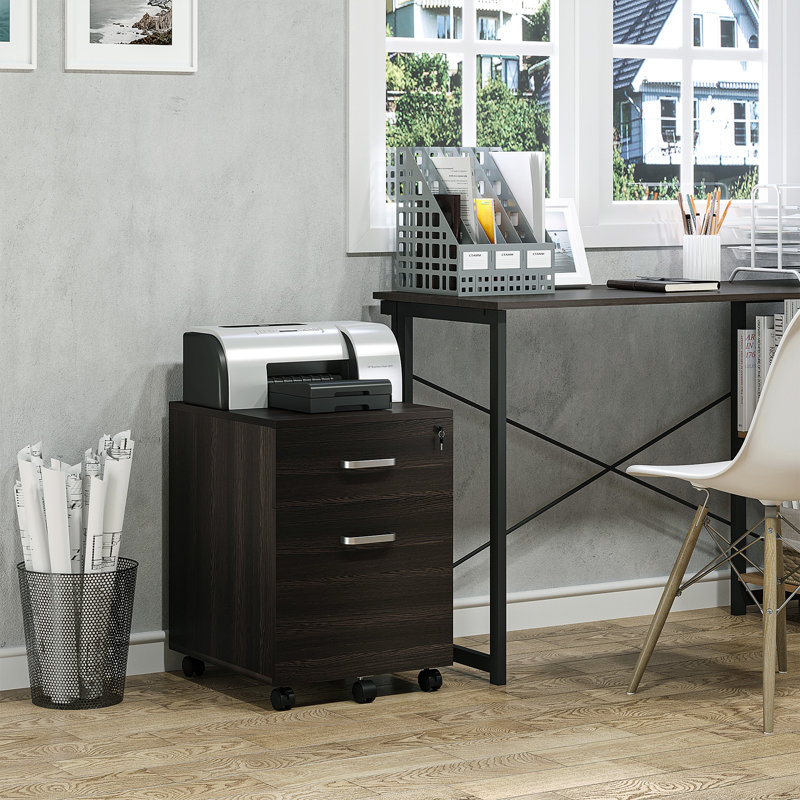 40cm Wide 2 -Drawer Mobile File Cabinet, Black