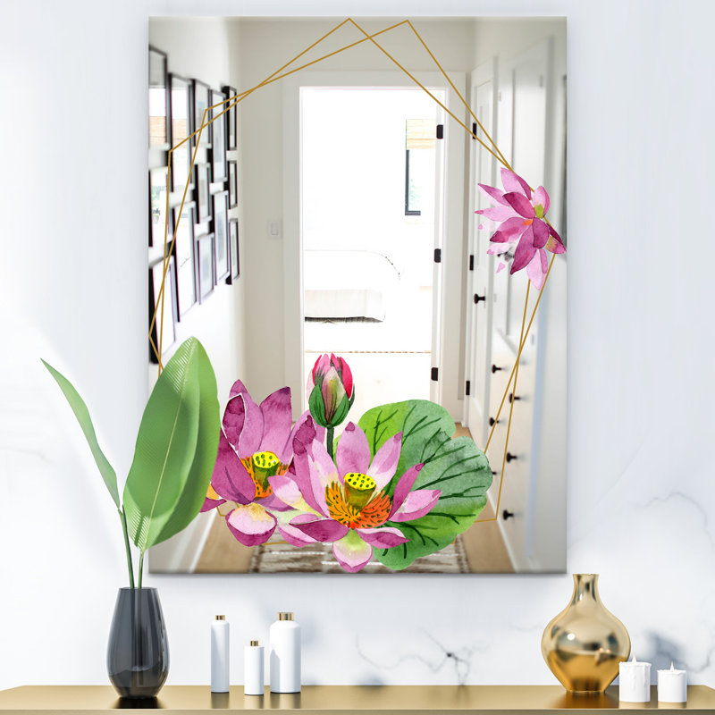 Miroir de coiffeuse traditionnel traditionnel efflorescent, H 39,4 po x l 29,5 po