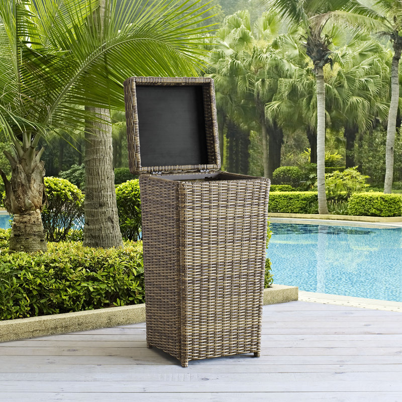 Kelsey Wicker Manual Lift Kitchen Trash Can - 16 Gallons