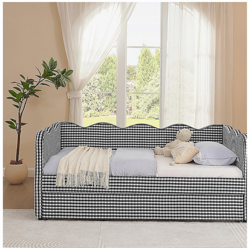 Lit de jour Cozy Gingham, Noir