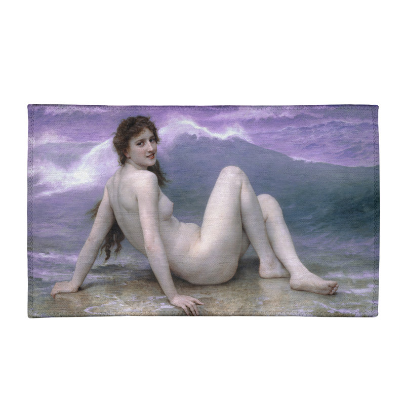 Tapis mauve/crème wave, Rectangle 3 pi x 5 pi