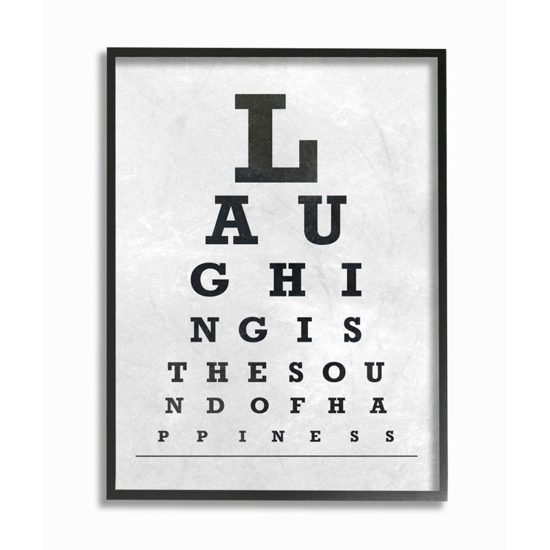 «Eye Chart Family Home Inspirational Word Design», impression sur toile, H 30 po x l 24 po x P 1,5 po