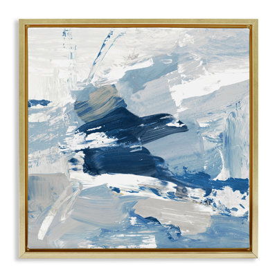Peinture abstraite bleue brossée