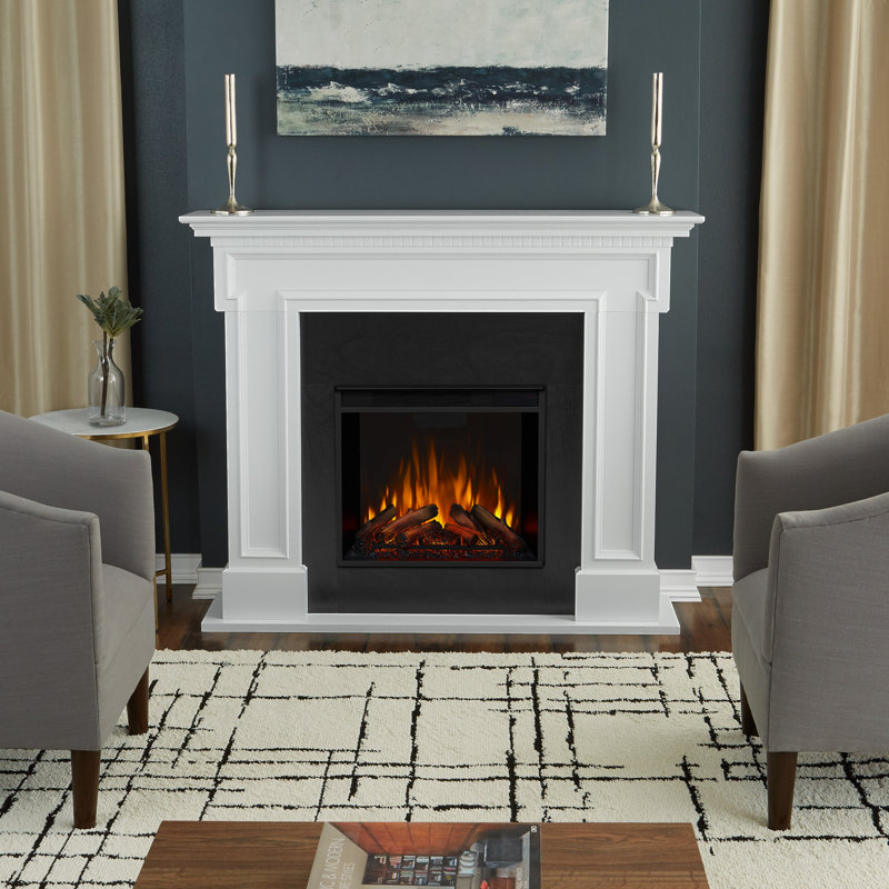 Thayer 54" Electric Fireplace by Real Flame, White