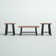 Adam 42" Wide Rustic Industrial Solid Wood 3 Piece Coffee Table Set With 2 Side Tables