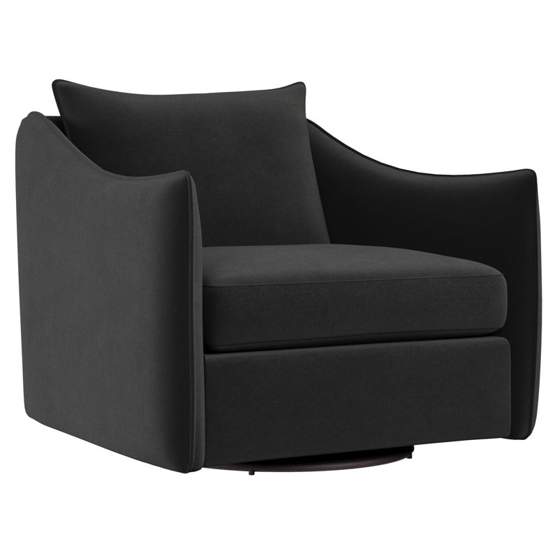 Joli Upholstered Swivel Armchair, Akiko Graphite Performance 5534-011