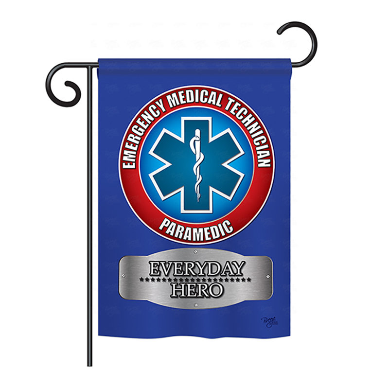 Drapeau de jardin en polyester 2 côtés emt, H 18,5 po x l 13 po, Polyester