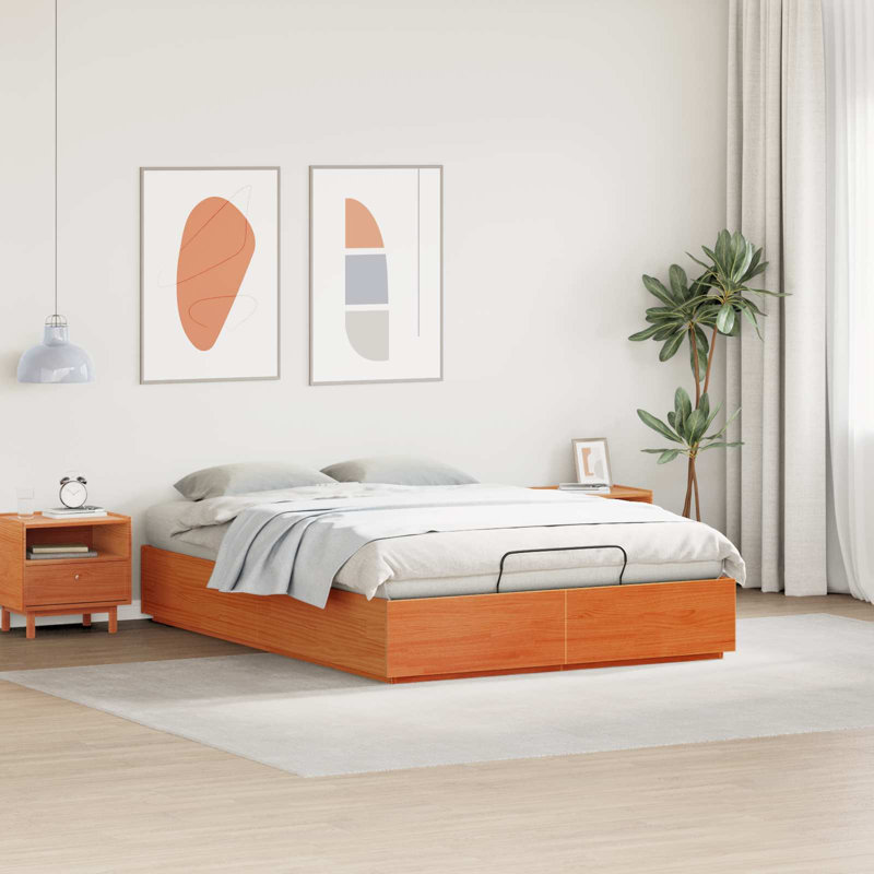 Solid Wood Bed Frame, European Kingsize (160 x 200 cm), Brown