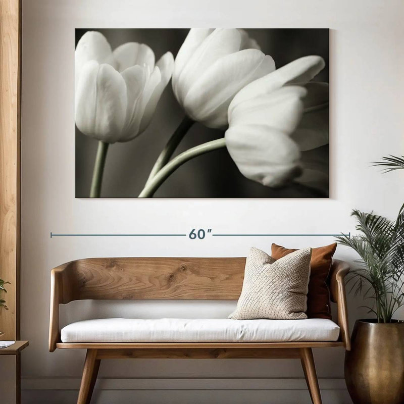 Harnek rangée de tulipes BW, H 34 po x l 51 po