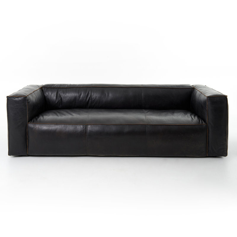 Nolita Sofa, Saiko Black Top Grain Leather