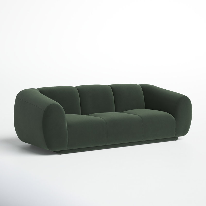  Emmet Forest Green Velvet Sofa, Forest Green Velvet