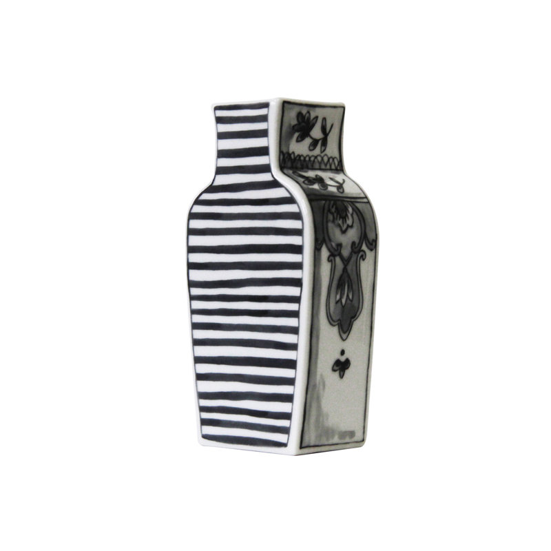 Well Versed Porcelain Table Vase, Gray