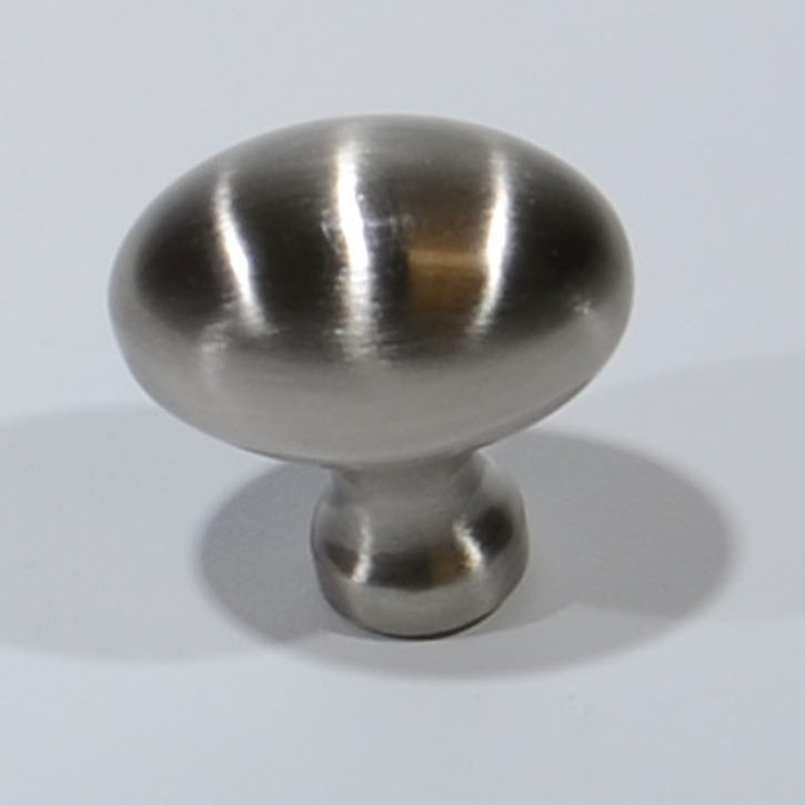 1 7/16" Length Oval Knob, Satin Nickel